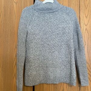 Talbots Textured Gray Turtleneck Sweater